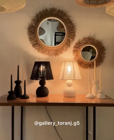 آباژور توپی و گوی با شید 17*27